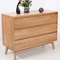 维莎原木橡木环保原木色三斗柜，开放式喷漆榫卯斗柜，型号: w0105