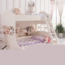 韩式田园高低床，和购实木子母床环保油漆，光滑边角儿童床双层HG606