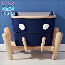 蓝蓝部落卡通时尚个性儿童床头柜，实木现代儿童床边柜，T19650910