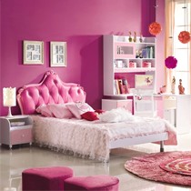 逸琪351高密度纤维板田园可爱风格儿童床头柜，三节静音导轨弧线边角设计儿童房床头柜