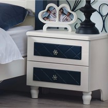 铂森JA2102环保实木地中海风格儿童床头柜，绚丽海洋色彩静音导轨设计儿童房床头柜