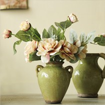 TZ101系列混合式仿真花卉花瓶，鸟与花家手工彩色渲染仿真花