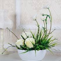 Flora Bunda/卉之源牌仿真花组合盆景，HD4-311型绢布花卉，顶级花艺师设计