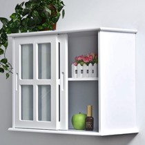 四季杜鹃花双移门壁柜，白色清新多地适用挂式收纳柜，韩式田园风格自然迷人