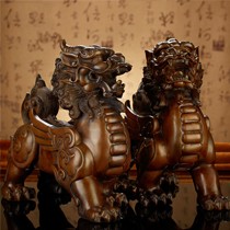 慈缘阁开光纯铜貔貅摆件，办公室招财风水家居装饰品，货号: BJTQPXAE