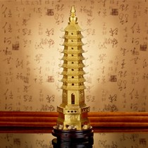 慈缘阁纯铜九层文昌塔摆件，办公室书房桌面摆件，客厅开光助旺装饰品