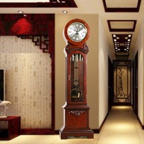 中式设计实木落地钟，霸王PW1596MA德国机芯落地钟，红木色复古典雅