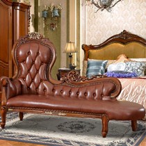 卓朗美式古典贵妃椅,高档皮艺贵妃榻,立体雕花美人榻PB655