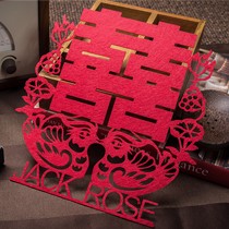 HOENGLAN GIFT定制喜字贴，无纺布创意喜字，新房定制姓名门贴