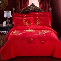 芗菲2014-64纯棉面料婚庆家纺，隐藏式拉链吉祥寓意图案床上套件，圆角边缘床上用品