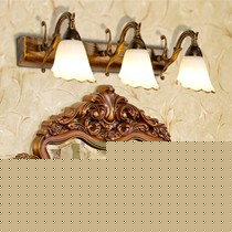 欧柏图欧式卫生间镜前灯,复古艺术玻璃多头花饰灯罩,型号:J27