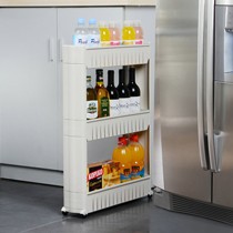 百露缝隙收纳整理架，带轮可移动置物车，环保无毒夹缝置物架