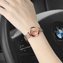 卡诗顿玫瑰金圆形女士手表，钛合金单折防水石英表，型号：K-29