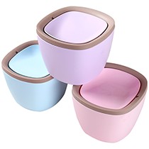 汉世刘家圆桶摇盖式垃圾桶，家用时尚迷你塑料垃圾桶，货号: hslj-330