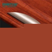 玛丽不锈钢银色拉丝抽屉把手，优美弧度柜门拉手，型号80847