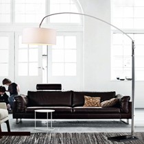 米度客厅镀铬落地灯，LED金属灯，简约抛物线落地灯货号: MD5026