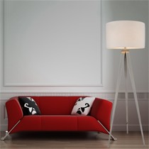 Yimeng落地灯不锈钢灯杆选材，丝光布艺灯罩客厅落地灯，轻奢主义灯饰简约设计