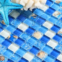 凯蓝清新淡雅地中海马赛克，水晶贝壳人工排列马赛克，货号D18
