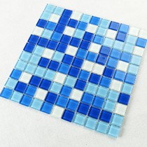 幸福树地中海蓝马赛克，天然环保玻璃马赛克，零重复肌理客厅拼图