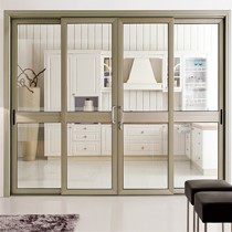 铝合金推拉门，现代简约隔断门，新标炫弧钢化玻璃门Q4063