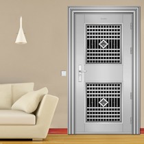 东亚吉祥304不锈钢防盗门，拼接花件单开门，DY-1019平开式入户大门