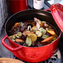 STAUB铸铁炖锅，40509-825珐琅铸铁锅，圆形彩色不粘锅珐琅锅