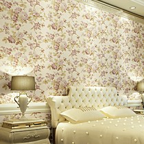 旗航壁纸QDM-A1型纯纸美式田园墙纸，手绘花型水性油墨印染壁纸