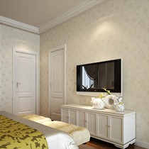 米冠植绒印花壁纸，珠光芙蓉花背景墙纸，洒金无纺布壁纸688303