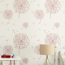 书颜立体卧室壁纸，田园墙纸蒲公英花型，防水防潮无纺布墙纸