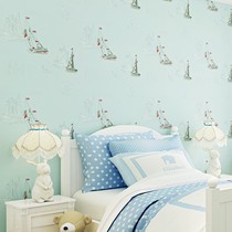 欣旺TSC5800A儿童房墙纸，水墨印制纯纸壁纸，地中海小帆船壁纸
