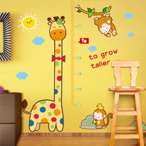 原始风卡通儿童装饰墙贴，卧室量身高墙面贴纸，AY831PVC防水墙画