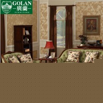 广兰精美田园休闲沙发，实木布艺沙发，型号P893