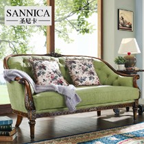 圣尼卡AP893系列实木多人沙发，美式乡村提花布艺沙发百搭