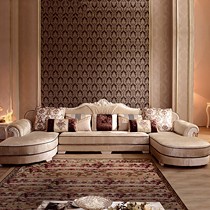 FOYMR/欧阳慕容681U形沙发组合，大户型欧式沙发家具，绒面实木框架