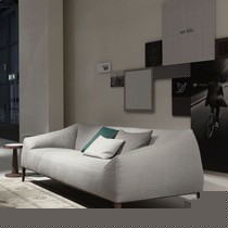 千健小户型布实木框架沙发，M37简约羽绒布艺沙发，实木沙发脚坚固沙发