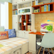 尚品宅配多功能书房定制，榻榻米客卧休闲室搭配，型号: C23756