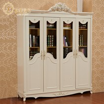 拉菲曼尼立体雕刻板式书柜，浪漫欧式四门书架，型号: FG001