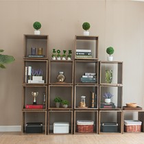 优木家具原木色正方形组合书架，全白橡木储物落地架，型号：SG05