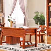 阁润美林101223水曲柳中式实木电脑桌，圆角打磨工艺优雅身形典雅电脑桌