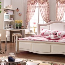 大森林家居8E02板式电脑桌，田园带书架实木桌脚书桌，烤漆饰面易清洁电脑桌