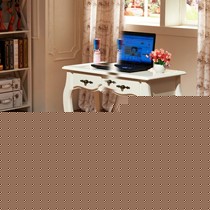 象牙白韩式书桌，柔美线条精致烤漆工艺，克赛罗蒂田园电脑桌