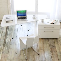 易构ST301C电脑桌，亮光烤漆三角形书桌，现代简约360度旋转电脑桌