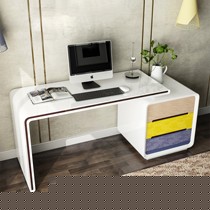 布雷尔吧白色方形办公书桌，实木烤漆伸缩组装电脑桌，型号：FSZ8630