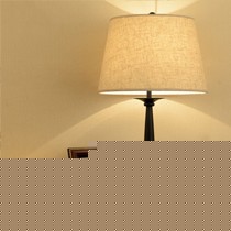 逸品凡尚复古喷漆磨砂台灯，麻布灯罩乡村客厅台灯，环保节能铁艺灯具