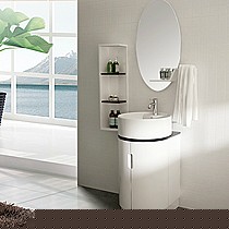 可定制PVC材质浴室柜组合，韩式简约台盆落地式洗漱台，心海伽蓝小户型时尚落地柜洗面盆柜WX033