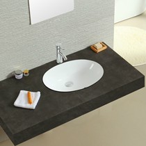 人文卫浴自洁釉现代台盆，椭圆形高温微晶台下盆，型号RW-P6010