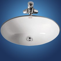 ARROW卫浴陶瓷圆形洗脸盆，AP449圆滑边角设计，釉面防污抗菌台下盆