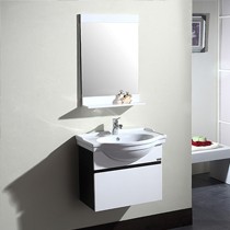 凯鹰YK9861水曲柳实木悬挂式浴室柜，陶瓷盆耐磨环保洗手盆