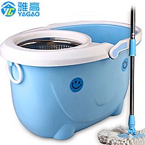 雅高伸缩旋转地拖，双驱动拖把配置手压洗涤甩干，加粗不锈钢拖把杆坚固耐用