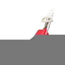 百家好世红白色挂置折叠拖把，可伸缩钢杆吸水胶棉平板地拖，型号：bjhs1-0479-2